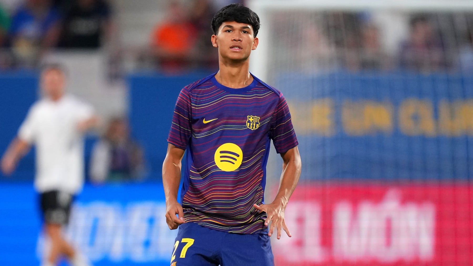 Dro, en pretemporada con el Barcelona.