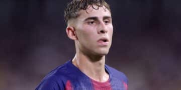 Fermín López, con el Barcelona.