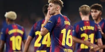 Fermín López, con el Barcelona.