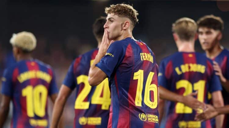 Fermín López, con el Barcelona.