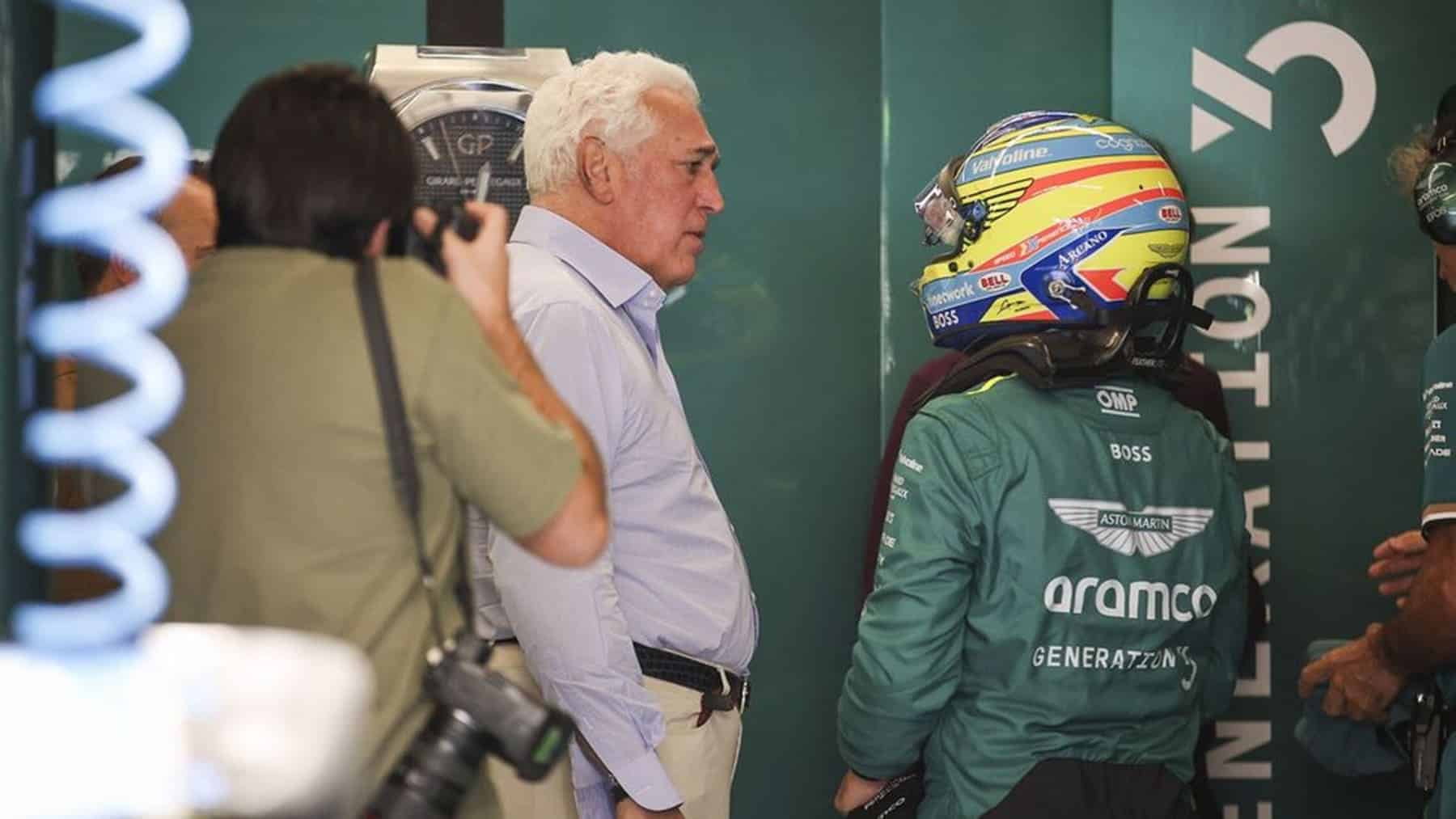 fernando alonso lawrence stroll aston martin