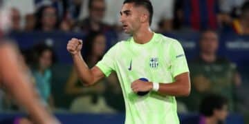 Ferran Torres, en el Levante - Barcelona.