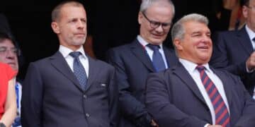 Aleksander Ceferin y Joan Laporta.