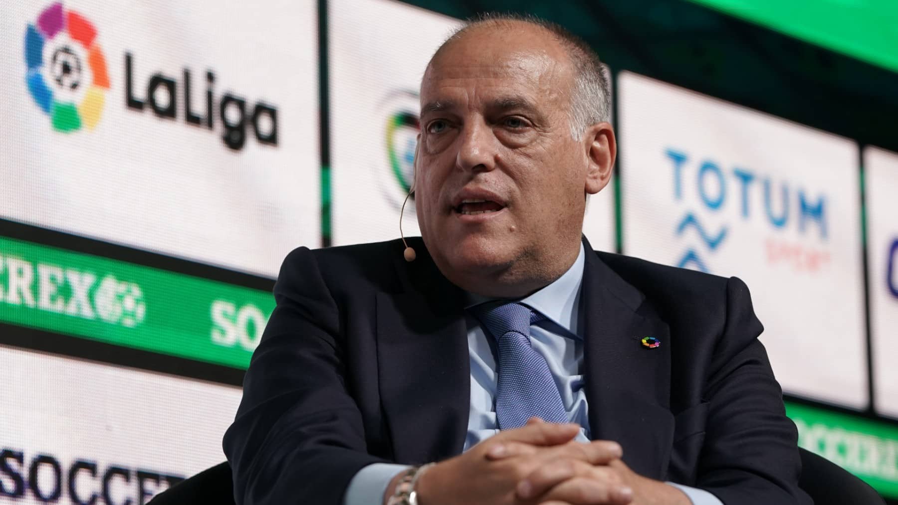 Javier Tebas, en un acto de LaLiga.