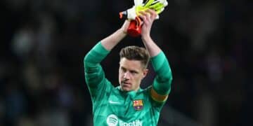 Ter Stegen, durante un partido del Barcelona.