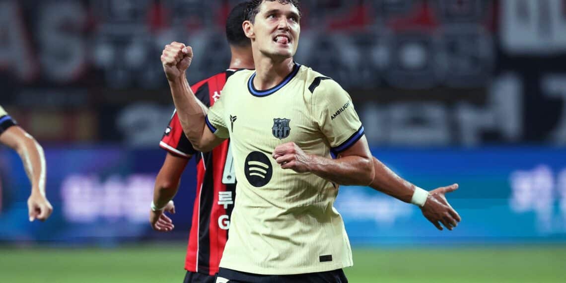 Andreas Christensen, en pretemporada con el Barcelona.