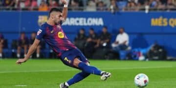 Ferran Torres, durante un partido del Barcelona.