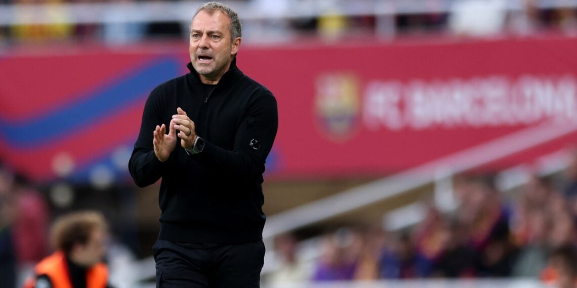 Hansi Flick, durante el Barcelona - Real Sociedad.