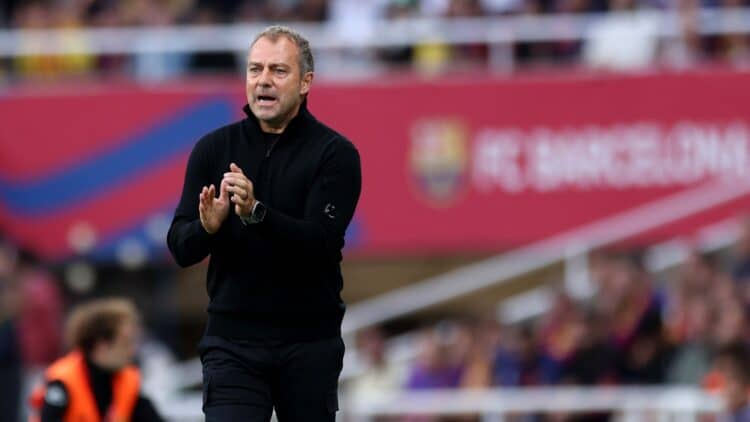 Hansi Flick, durante el Barcelona - Real Sociedad.