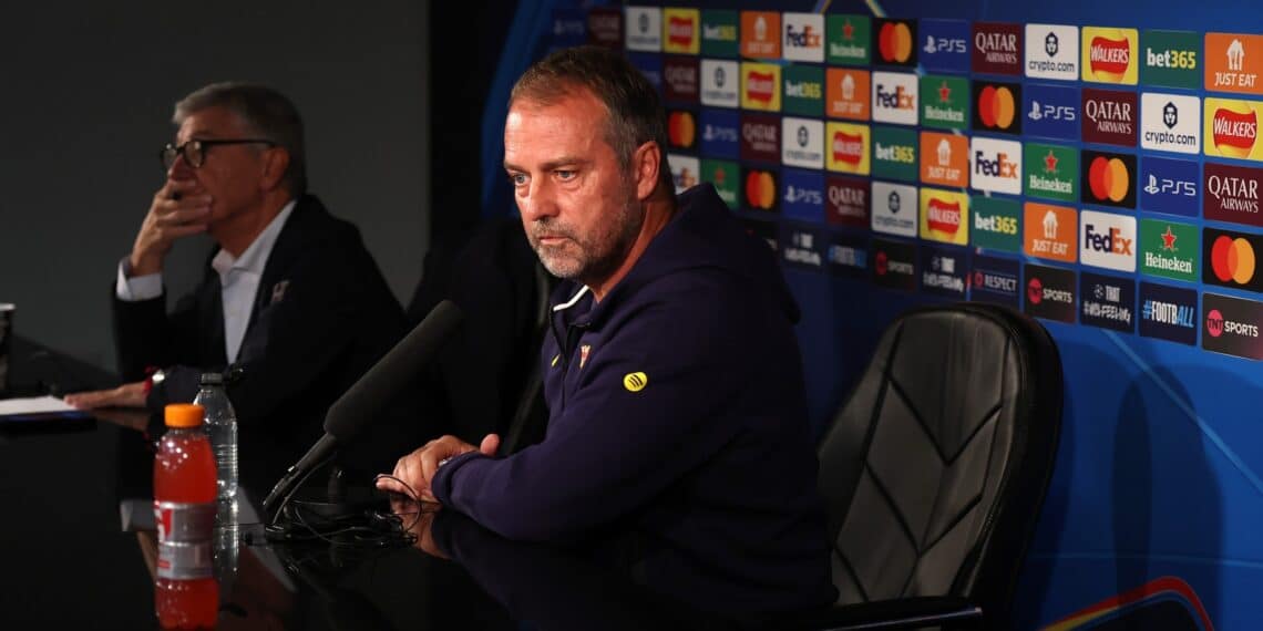 Hansi Flick, en la rueda de prensa.