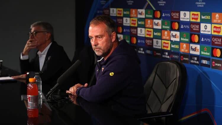 Hansi Flick, en la rueda de prensa.