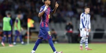 Lamine Yamal volvió a jugar con el Barcelona.