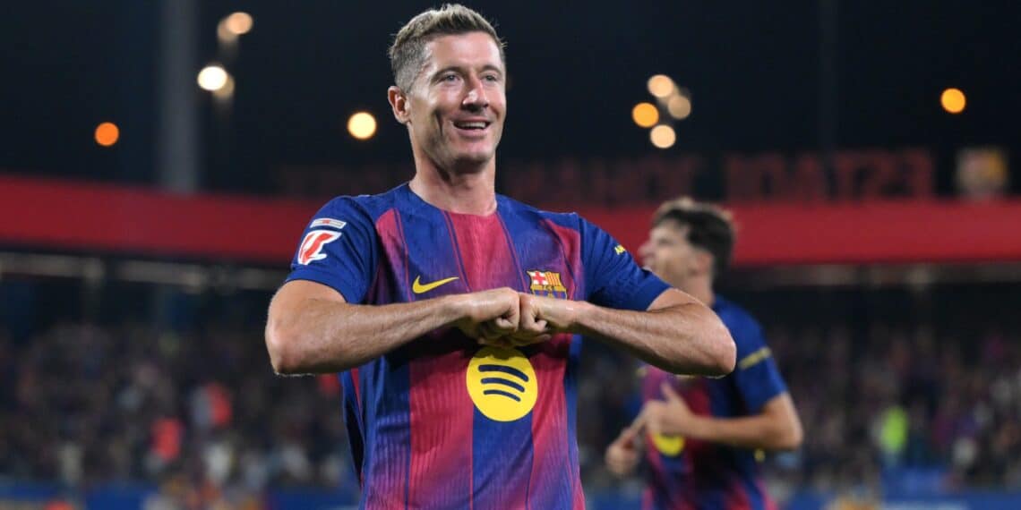 Lewandowski celebra un gol.