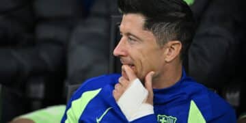 Robert Lewandowski, con el Barcelona.