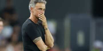 Luis Enrique, durante un partido del PSG.