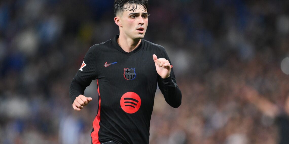 Pedri, en un partido con el Barcelona.