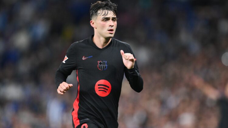 Pedri, en un partido con el Barcelona.