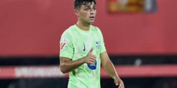 Pedri, esta temporada con el Barcelona.