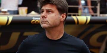 Pochettino, en un partido con Estados Unidos.