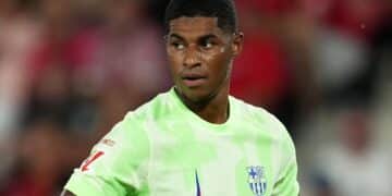 Marcus Rashford, en un partido del Barcelona.