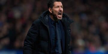 El Cholo Simeone, en un partido del Atlético.