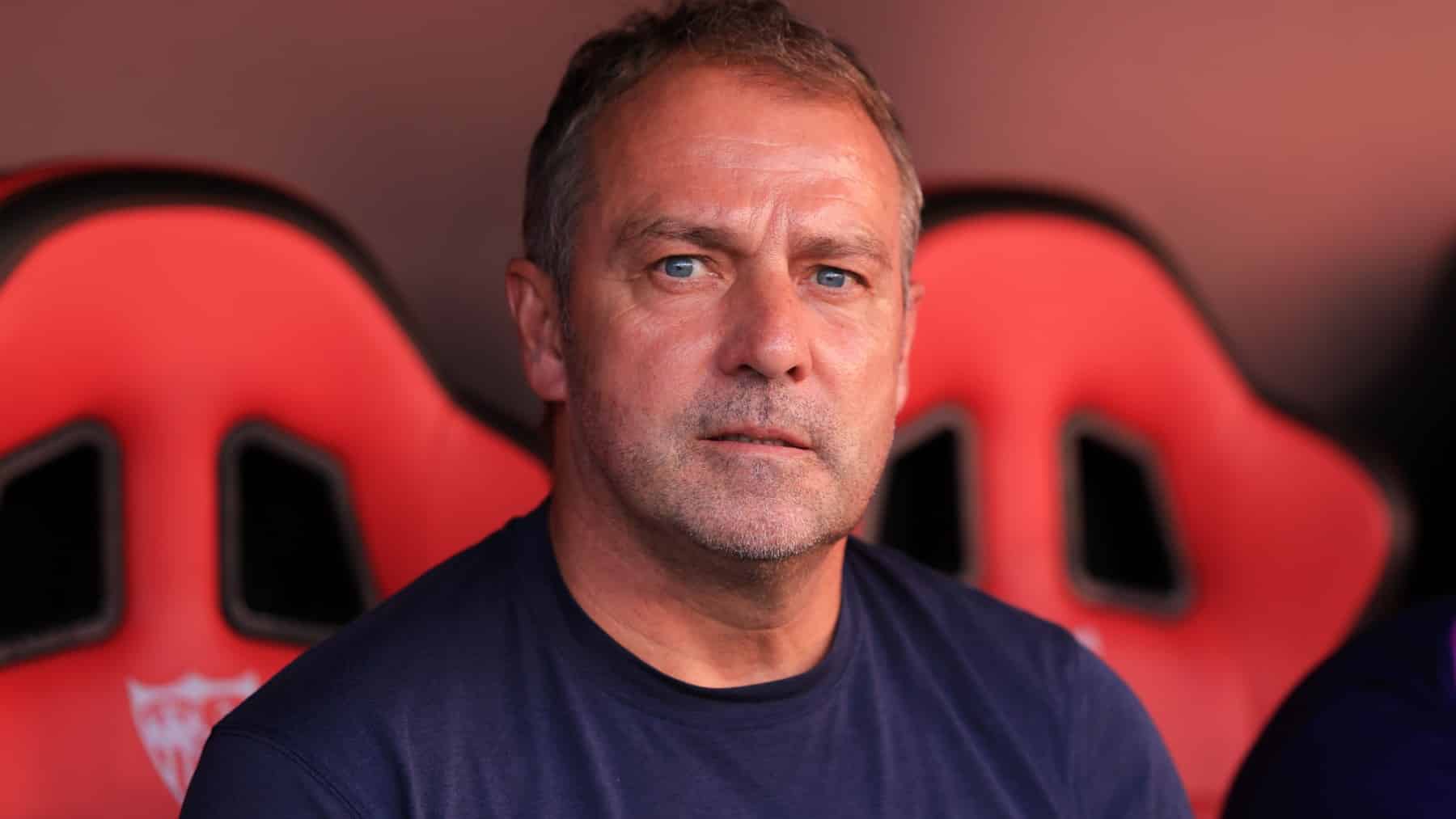 Hansi Flick, en el Sevilla - Barcelona.