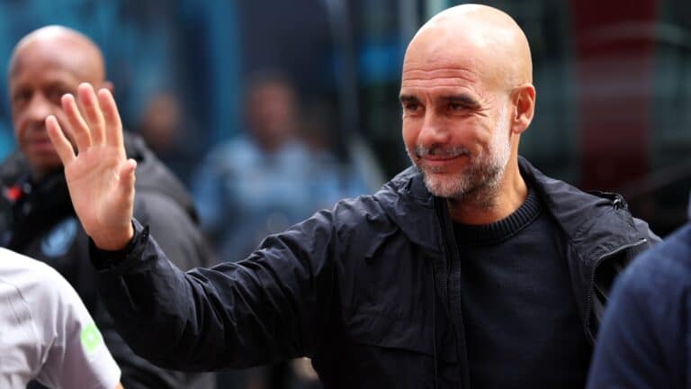 Guardiola, en un partido del Manchester City.