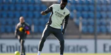 Rudiger entrenamiento Real Madrid Elche