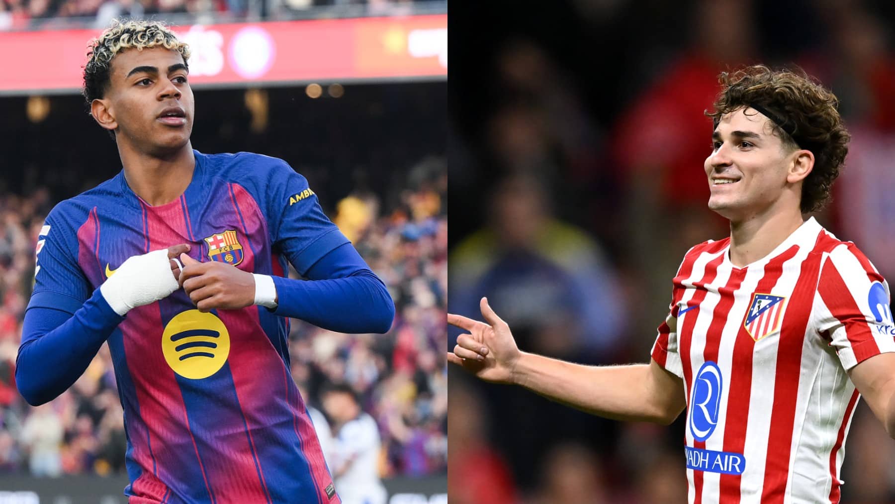 Lamine Yamal y Julián Álvarez.