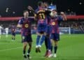Los jugadores del Barça celebran un gol.