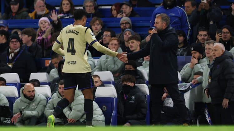 Hansi Flick, en el Chelsea-Barcelona.