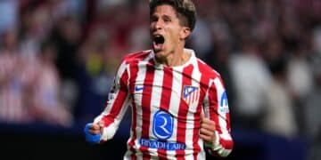 Giuliano Simeone celebra un gol.