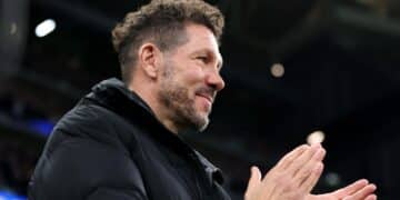 Simeone, en un partido del Atlético.