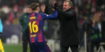 Fermín con Hansi flick